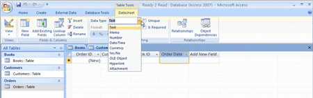 Setting Data Type via Ribbon