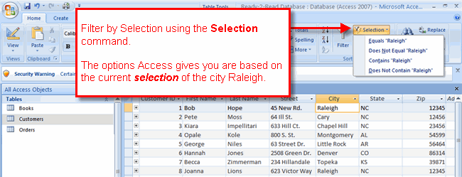 Filter by Selection