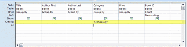 Filter via Query Design