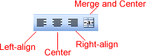 Alignment Buttons on the Toolbar