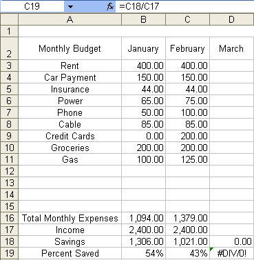 Currency and Percent Example