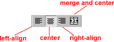 Alignment Buttons on the Toolbar