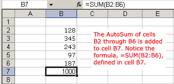 AutoSum of a Range