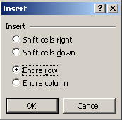 Insert Dialog Box