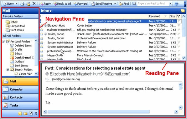 Reading Pane