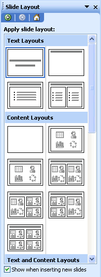 Choose Slide Layout