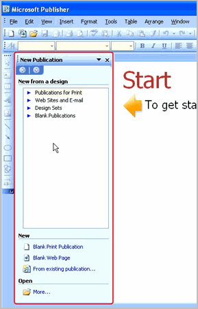 Publication Task Pane