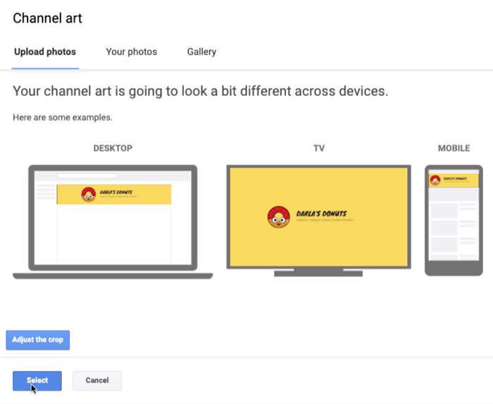 screenshot of YouTube banner on different devices