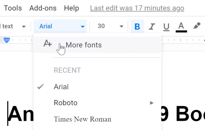 clicking more fonts