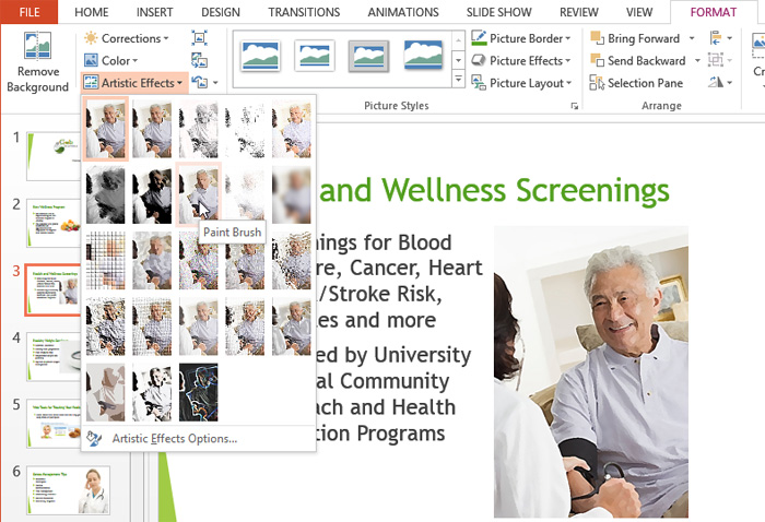 Screenshot of PowerPoint 2013