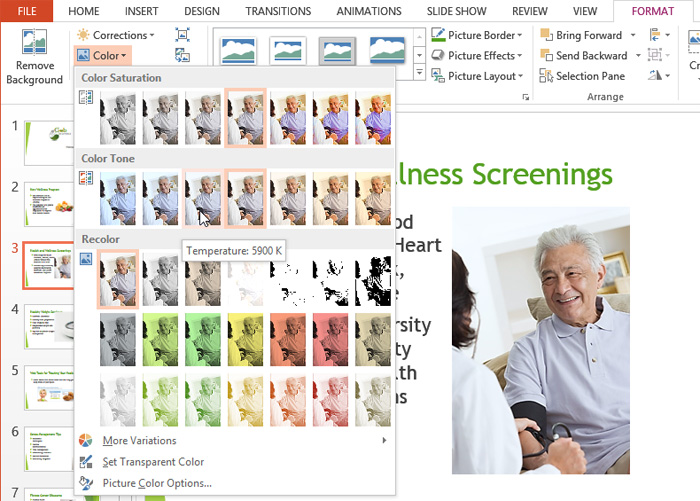 Screenshot of PowerPoint 2013