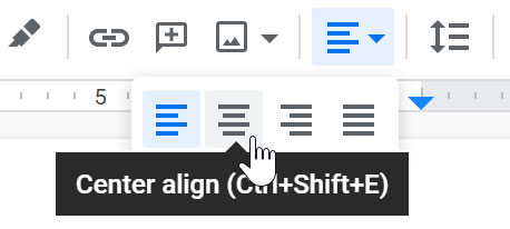 clicking an alignment button