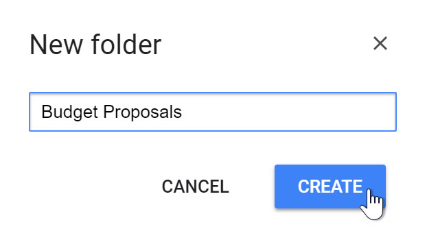 naming the folder Budget Proposals