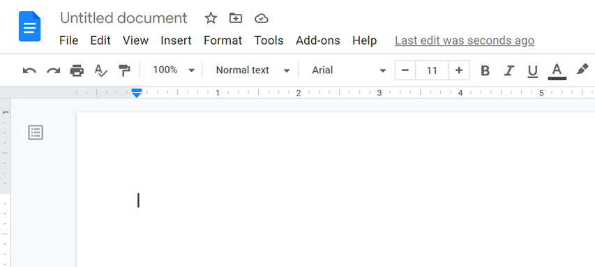 Google Docs new document