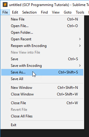 Save As in Sublime Text