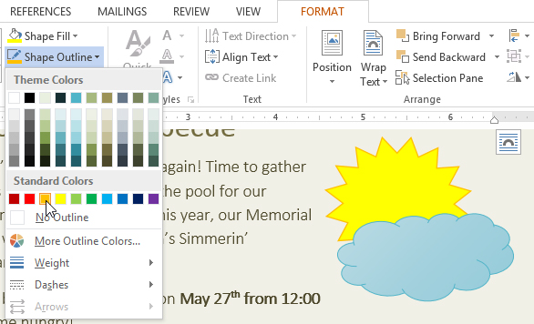 Screenshot of Word 2013