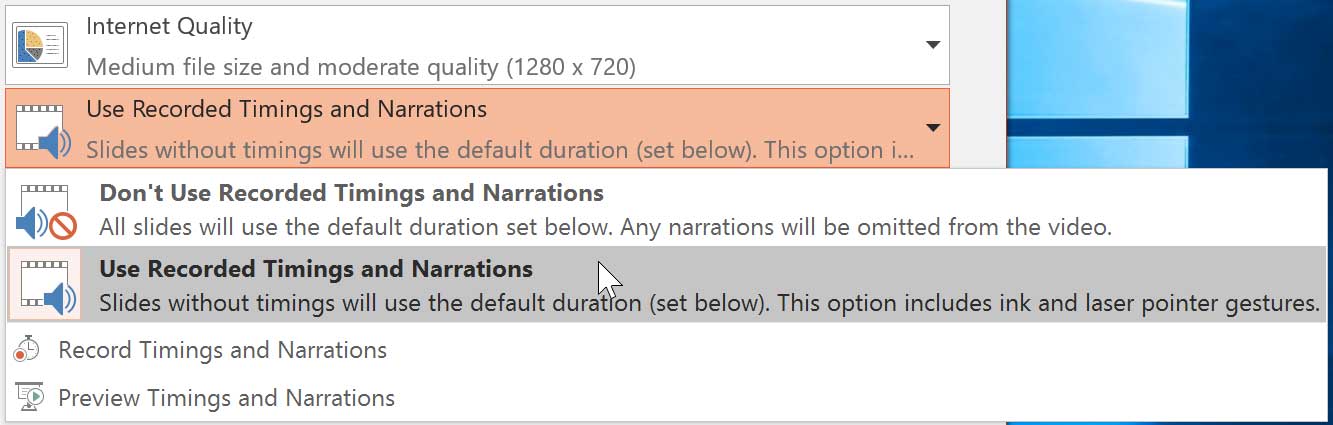 using recorded timings and narration