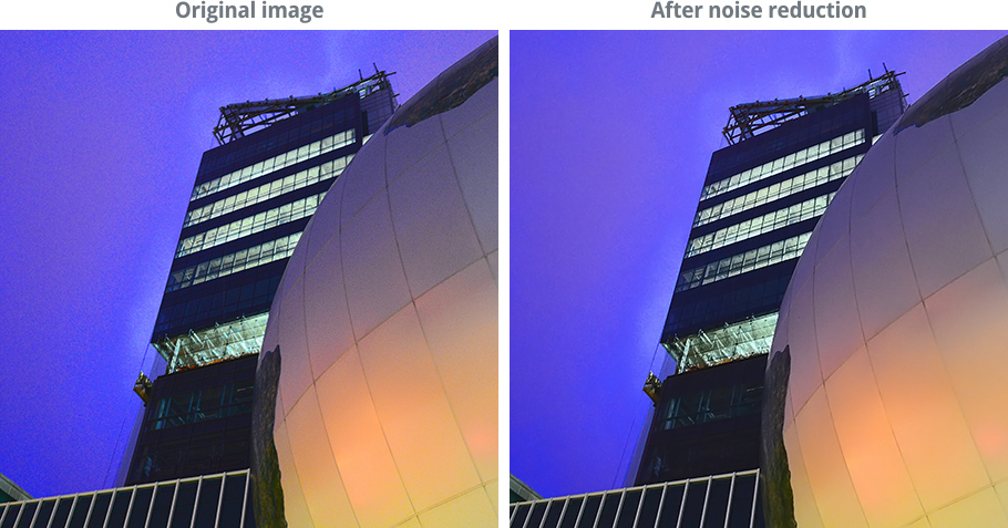 images demonstrating noise reduction