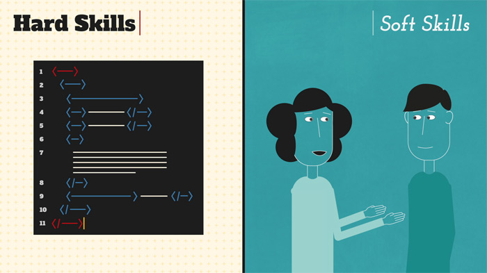 illustration comparing hard skills and soft skills