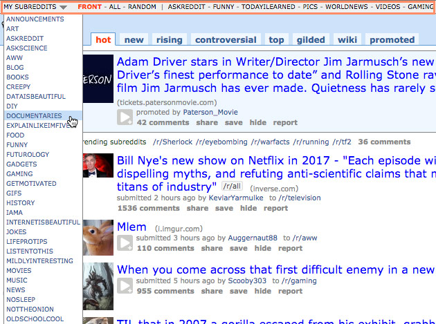 A screen capture of posts from various subreddits.