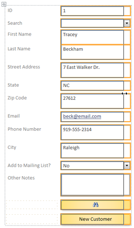 All of the selected fields are contained in one column