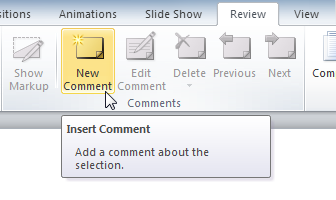 The Insert Comment command