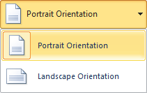 Orientation drop-down menu