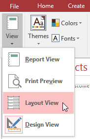 Switching to Layout View