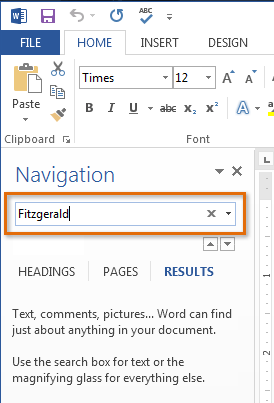 Screenshot of Word 2013