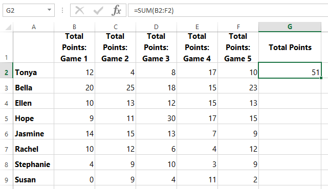 screenshot of excel 2013