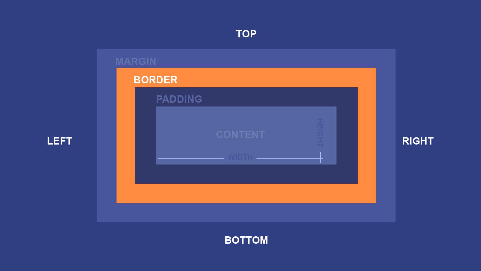 diagram of box model with borders highlighted