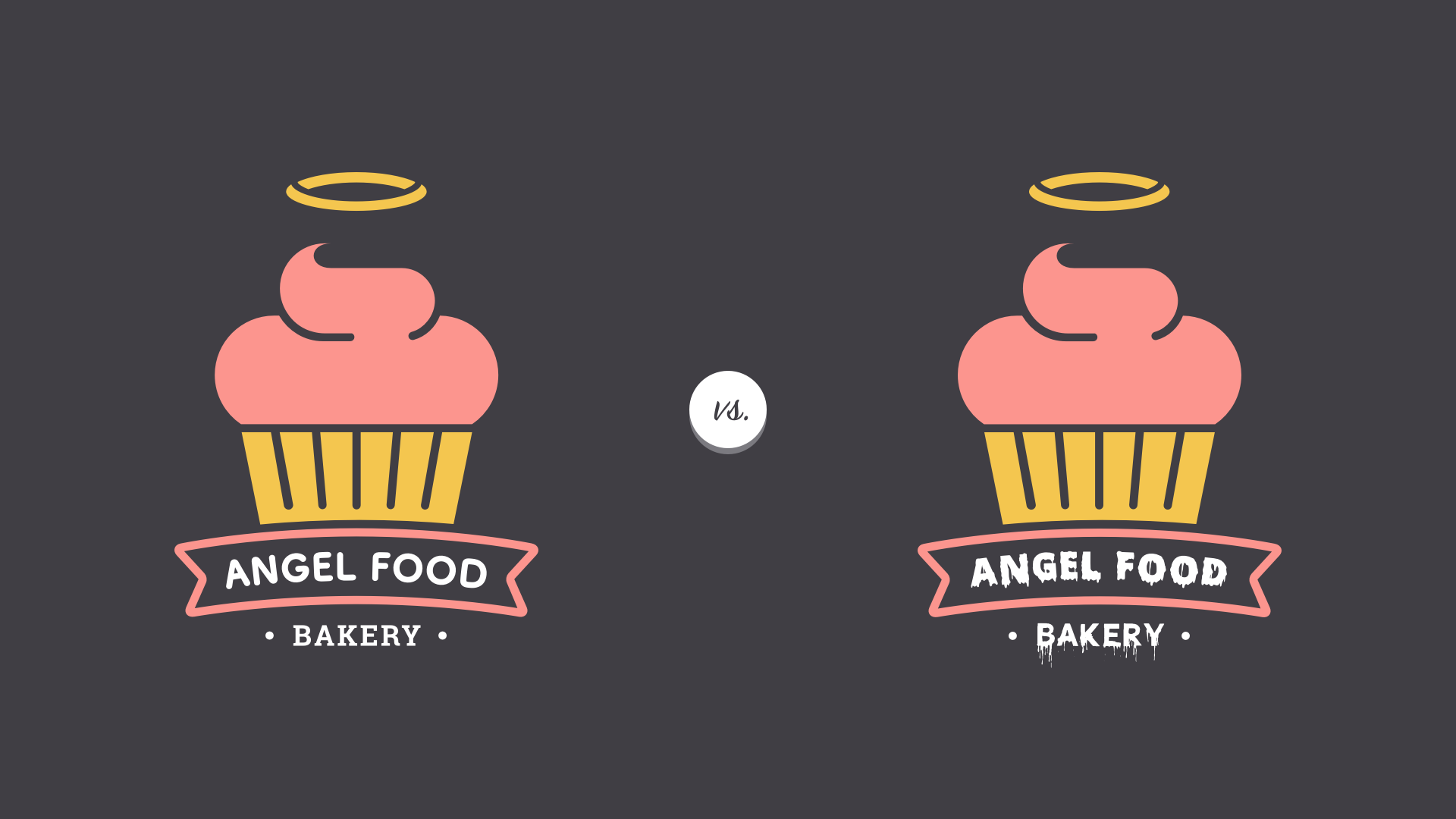contrasting bakery logos
