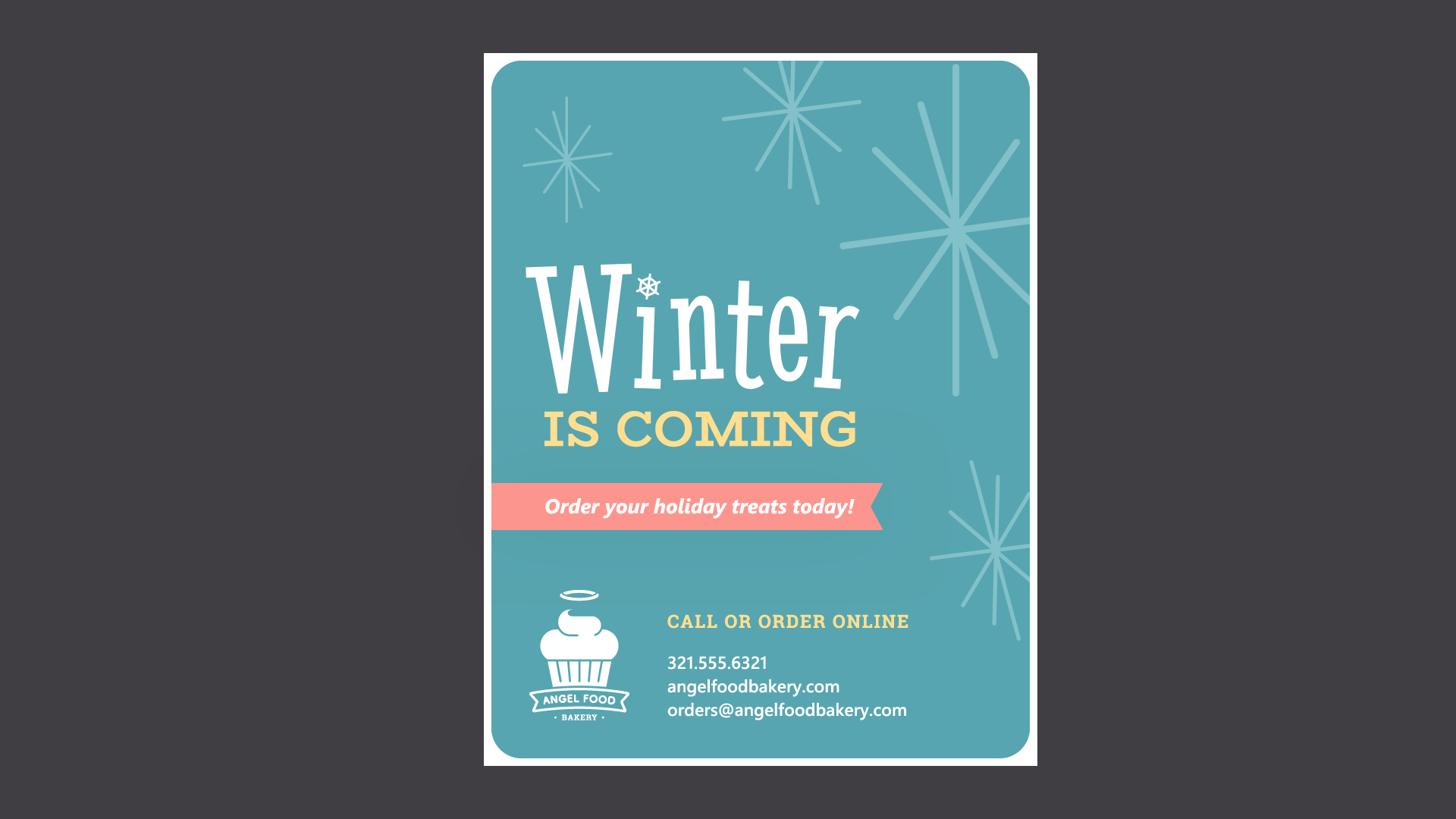 winter bakery flyer