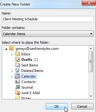 Screenshot of Microsoft Outlook 2010