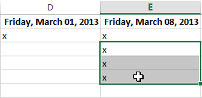 Screenshot of Excel 2013