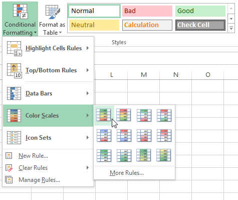 Screenshot of Excel 2013