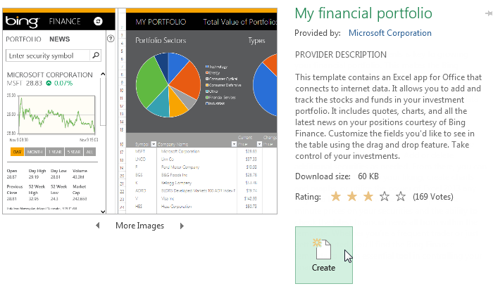 Screenshot of Excel 2013