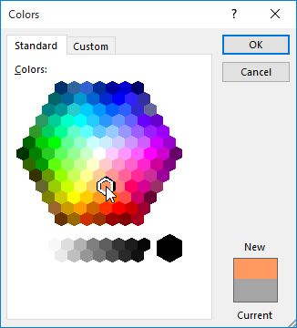 The Colors dialog box