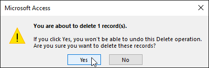 Deleting a record