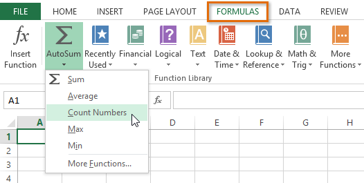 Screenshot of Excel 2013