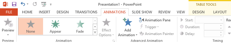 Screenshot of PowerPoint 2013