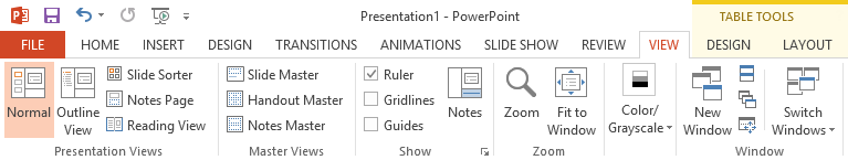 Screenshot of PowerPoint 2013