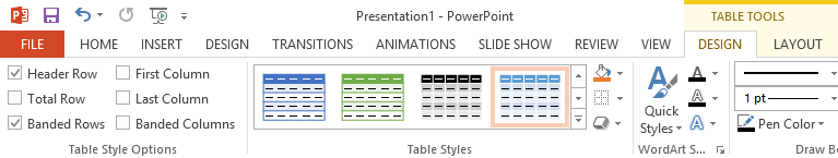 Screenshot of PowerPoint 2013