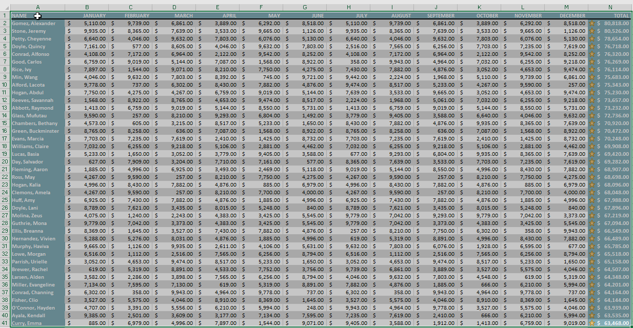 Select a portion of the worksheet to print