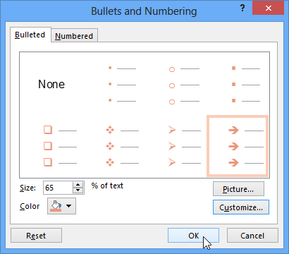 Screenshot of PowerPoint 2013