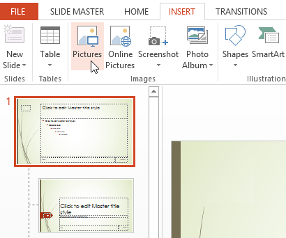 Screenshot of PowerPoint 2013