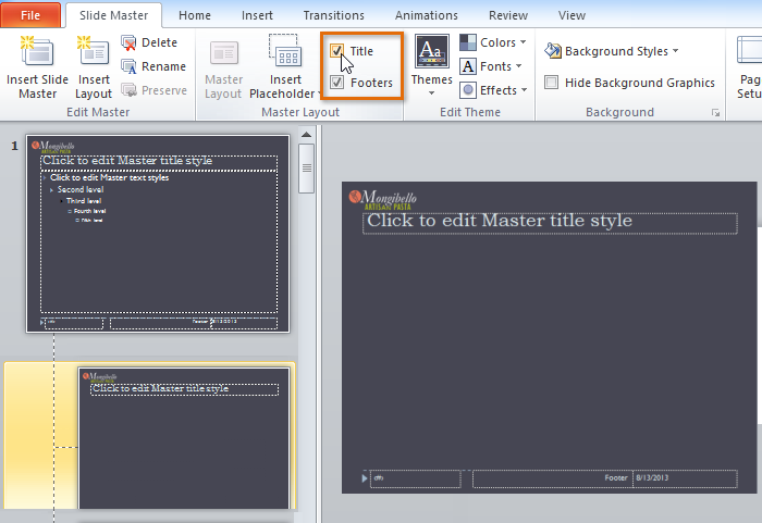 Screenshot of PowerPoint 2010