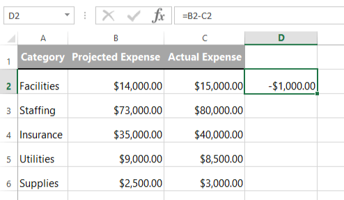 screenshot of excel 2013