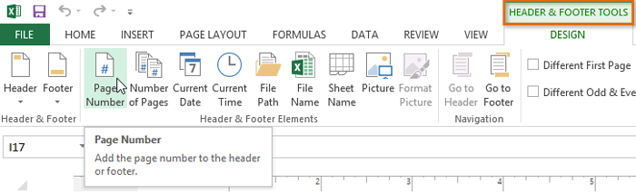 Screenshot of Excel 2013