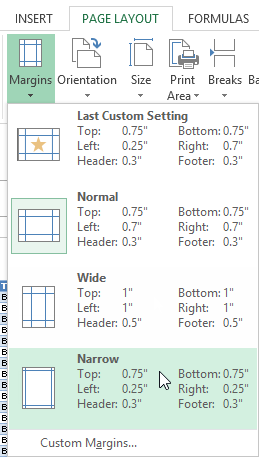 Screenshot of Excel 2013